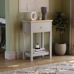 HD Designs Vida Designs Arlington 1 Drawer Console Table in Grey - thumbnail 1