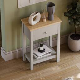 HD Designs Vida Designs Arlington 1 Drawer Console Table in Grey - thumbnail 4
