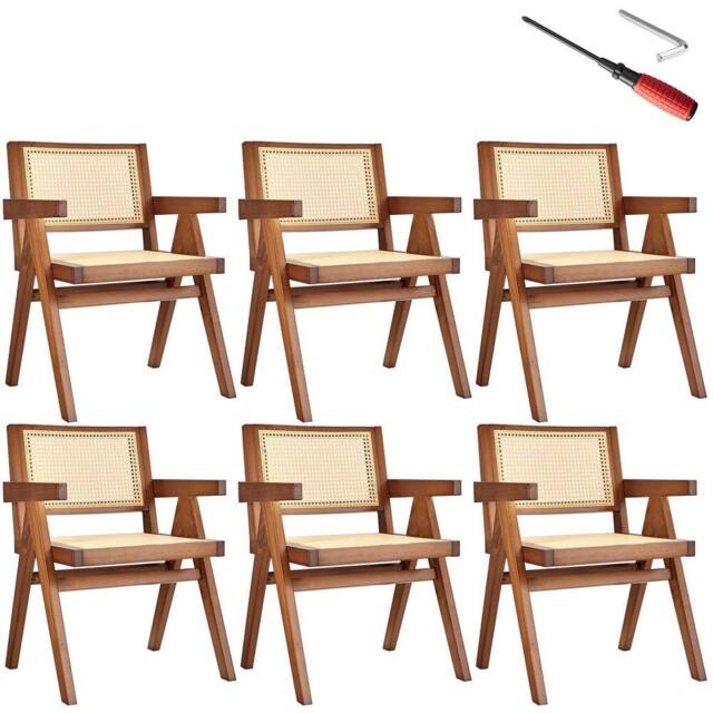 tectake Dining Chair Lizzy Set Of 6 - Dark Oak in Dark Brown - Size: 6 Pack - image 1