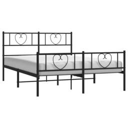 Berkfield Home Metal Bed Frame with Headboard & Footboard Black 120x190 cm Sma… - Size: King - thumbnail 1
