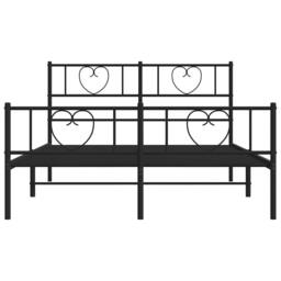 Berkfield Home Metal Bed Frame with Headboard & Footboard Black 120x190 cm Sma… - Size: King - thumbnail 6