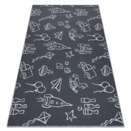 RugsX For Kids Rug in Grey - Size: 100 cm x 250 cm - thumbnail 1
