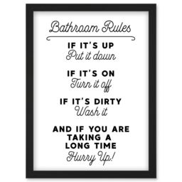 Artery8 Bathroom Decor Wall Art Funny Toilet Humour Sign Artwork Framed Wall Art Print A4 in Black - thumbnail 1