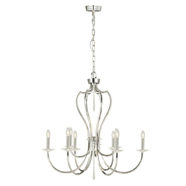 Loops 9Chandelier LIght Highly Polished Nickel LED E14 60W in Metallics - image 1
