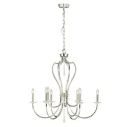 Loops 9Chandelier LIght Highly Polished Nickel LED E14 60W in Metallics - thumbnail 1