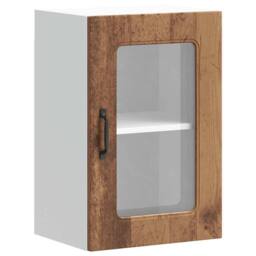 Berkfield Home Kitchen Wall Cabinet with Glass Door Kalmar Old Wood Engineered Wood in Brown - thumbnail 1
