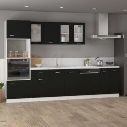 Berkfield Home Hanging Glass Cabinet Black 40x31x60 cm Engineered Wood - Size: 40 x 31 x 60 cm - thumbnail 3