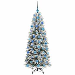 Berkfield Home Artificial Christmas Tree with 300 LEDs White 73 x 73 x 180 cm - thumbnail 3