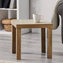 FORGEVIO Square Oak Side Table Small Coffee Table in Brown - Size: 0.6m2 - thumbnail 6