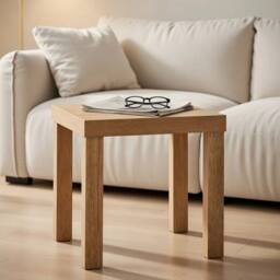 FORGEVIO Square Oak Side Table Small Coffee Table in Brown - Size: 0.6m2 - thumbnail 2