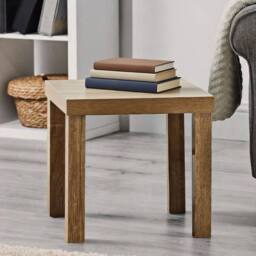 FORGEVIO Square Oak Side Table Small Coffee Table in Brown - Size: 0.6m2 - thumbnail 3