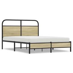 Berkfield Home Bed Frame without Mattress 120x200 cm Sonoma Oak Engineered Wood in Brown - Size: Small Double - thumbnail 1