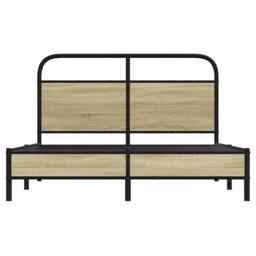 Berkfield Home Bed Frame without Mattress 120x200 cm Sonoma Oak Engineered Wood in Brown - Size: Small Double - thumbnail 5