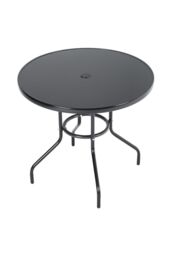 Garden Sanctuary Outdoor Tempered Glass Garden Table with Parasol Hole in Black - thumbnail 4