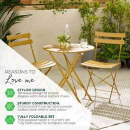 FurnitureboxUK Cabo 2 Seater Metal Bistro Set with Round Table in Green - thumbnail 8
