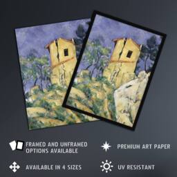 Artery8 The House with the Cracked Walls Cezanne Framed Wall Art Print - Size: A4 - thumbnail 2