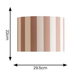 ValueLights Callie Colour Clash Natural & Brown Stripe Fabric Drum Lamp Shade - Size: Small - thumbnail 5