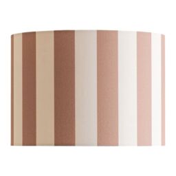 ValueLights Callie Colour Clash Natural & Brown Stripe Fabric Drum Lamp Shade - Size: Small - thumbnail 2