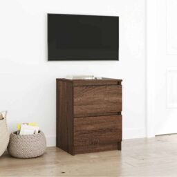 Berkfield Home TV Cabinet Brown Oak 40x35x54 cm Engineered Wood - Size: 40 x 35 x 54 cm - thumbnail 1