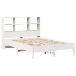 Berkfield Home Bookcase Bed without Mattress White 160x200cm Solid Wood Pine - Size: 160x200 cm - thumbnail 3
