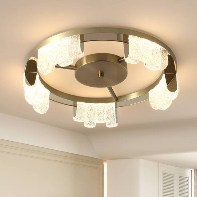 NIVOR 5 - Light 40cm LED Acrylic Flush Mount in Gold - image 1