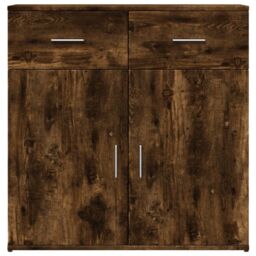 Berkfield Home Sideboard Smoked Oak 79x38x80 cm Engineered Wood in Brown - Size: 79 x 38 x 80 cm - thumbnail 5