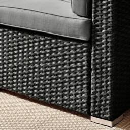 FurnitureboxUK Orlando 6 Seat Modular Outdoor Garden Rattan Sofa in Black - thumbnail 7
