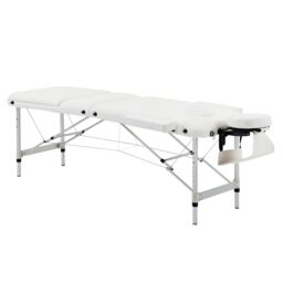 HOMCOM Portable Massage Table Beauty Therapy Couch Bed Spa Aluminum in White - Size: Single - thumbnail 2