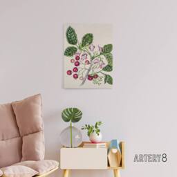 "Artery8 New Zealand Puriri Vitex Lucens Flowers Featon Canvas Wall Art Print in Beige - Size: W12"" x H16""" - thumbnail 3