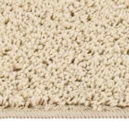 Berkfield Home Shaggy Rug Cream 160x230 cm Anti Slip in Beige - Size: 100 cm diameter - thumbnail 2