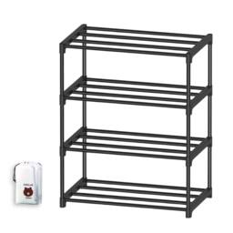 EONLION 4Tier Shoe Rack Slim Narrow Free Standing Shoes Storage in Black - thumbnail 1