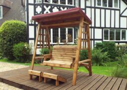 Charles Taylor Trading Dorset Two Seater Swing Burgundy in Brown - thumbnail 3