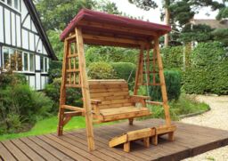 Charles Taylor Trading Dorset Two Seater Swing Burgundy in Brown - thumbnail 2