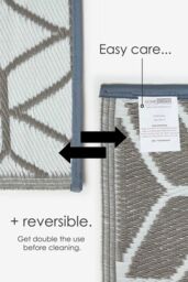 Homescapes Luxury Outdoor Rug Waterproof Reversible for Garden, Grey Geometric - Size: 120 cm x 180 cm - thumbnail 6
