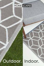 Homescapes Luxury Outdoor Rug Waterproof Reversible for Garden, Grey Geometric - Size: 120 cm x 180 cm - thumbnail 5