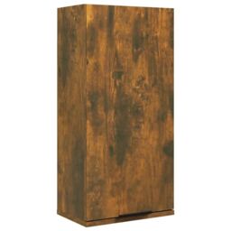 Berkfield Home Wall-mounted Bathroom Cabinet Smoked Oak 32x20x67 cm in Brown - Size: 32 x 20 x 67 cm - thumbnail 2