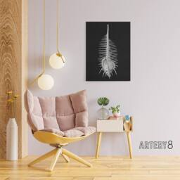 "Artery8 Sea Shell Sketch on Black Haeckel Botanical Canvas Wall Art - Size: W18"" x H24""" - thumbnail 3