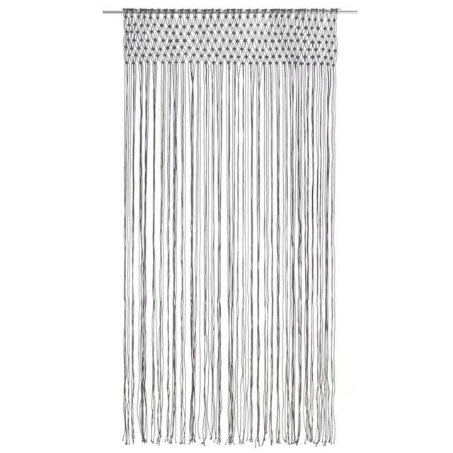 Berkfield Home Macrame Curtain Anthracite 140x240 cm Cotton in Dark Grey - image 1