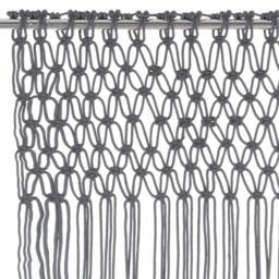 Berkfield Home Macrame Curtain Anthracite 140x240 cm Cotton in Dark Grey - thumbnail 4