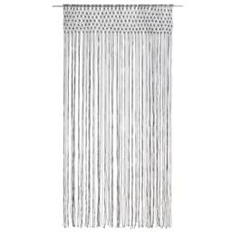 Berkfield Home Macrame Curtain Anthracite 140x240 cm Cotton in Dark Grey - thumbnail 1