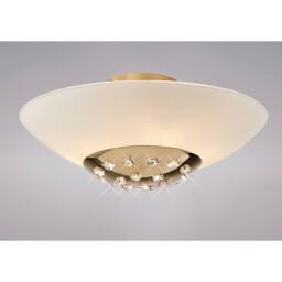 Netlighting Amada Flush Ceiling 6 Light G9 French GoldOpal White Glass in Gold - thumbnail 2
