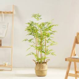EONLION 90-Artificial Plant Plant Pot Bamboo Leaf in Green - Size: 100 cm - thumbnail 4