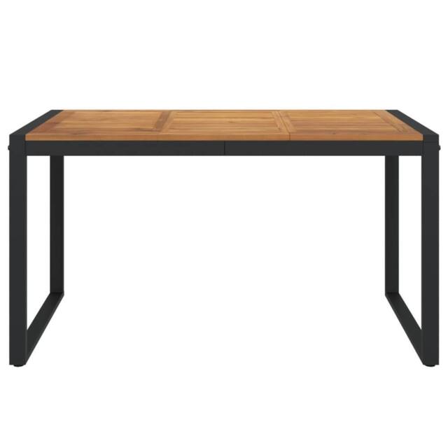 Berkfield Home Garden Table with U-shaped Legs 140x80x75 cm Solid Wood Acacia in Brown - Size: 140 x 80 x 75 cm - image 1