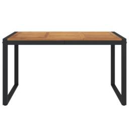 Berkfield Home Garden Table with U-shaped Legs 140x80x75 cm Solid Wood Acacia in Brown - Size: 140 x 80 x 75 cm - thumbnail 1
