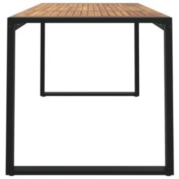 Berkfield Home Garden Table with U-shaped Legs 140x80x75 cm Solid Wood Acacia in Brown - Size: 140 x 80 x 75 cm - thumbnail 4