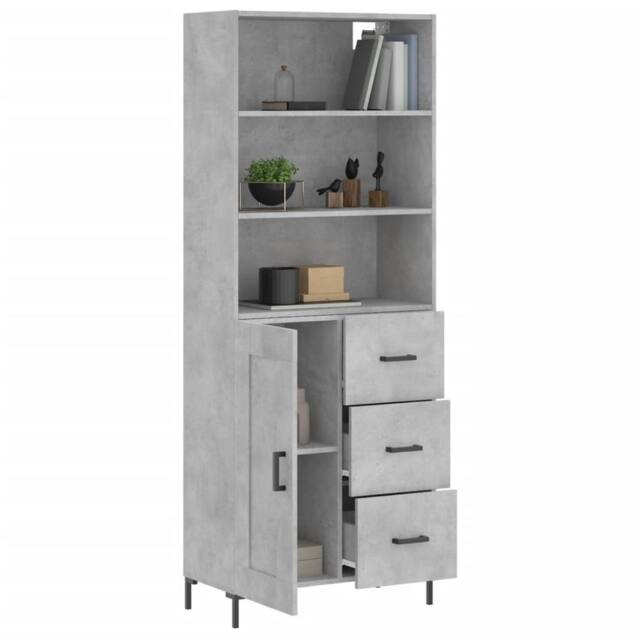 Berkfield Home Highboard Concrete Grey 69.5x34x180 cm Engineered Wood - image 1