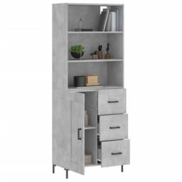 Berkfield Home Highboard Concrete Grey 69.5x34x180 cm Engineered Wood - thumbnail 1