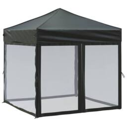 Berkfield Home Sturdy Folding Party Tent with Sidewalls Black 2x2 m - thumbnail 3