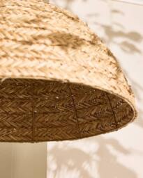 Dibor Traditional Seagrass Plaid Dome Easy Fit Decor Ceiling Shade H30xD57cm in Beige - thumbnail 4