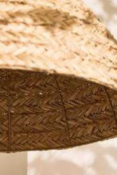 Dibor Traditional Seagrass Plaid Dome Easy Fit Decor Ceiling Shade H30xD57cm in Beige - thumbnail 5